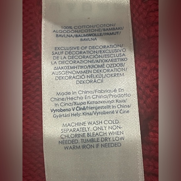 Chaps Knit Pullover Sweater Long Sleeve Red Men Size 3XB Cotton Logo NEW Holiday - Picture 5 of 9